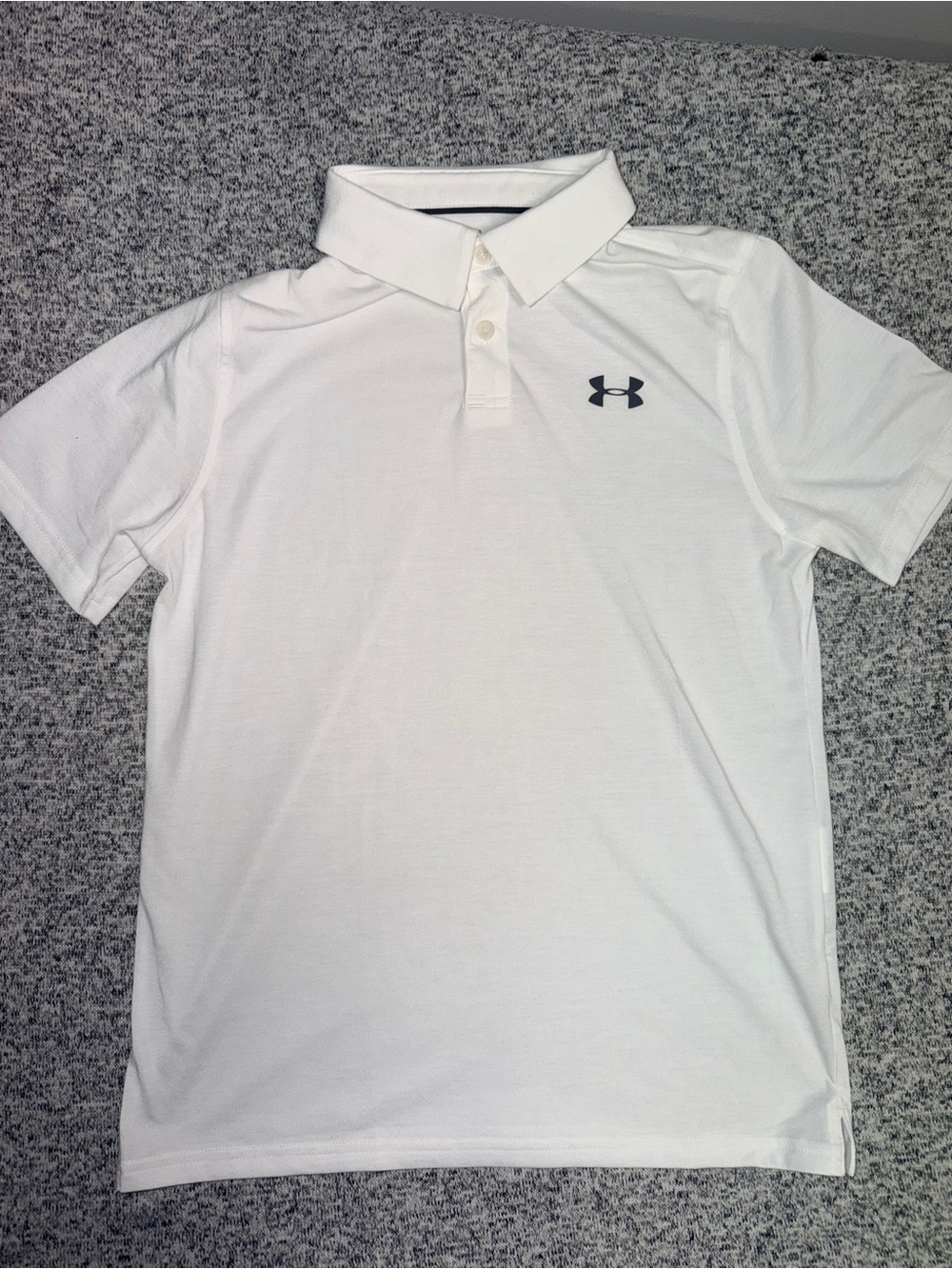 Under Armour White Polo Shirt with Black Logo